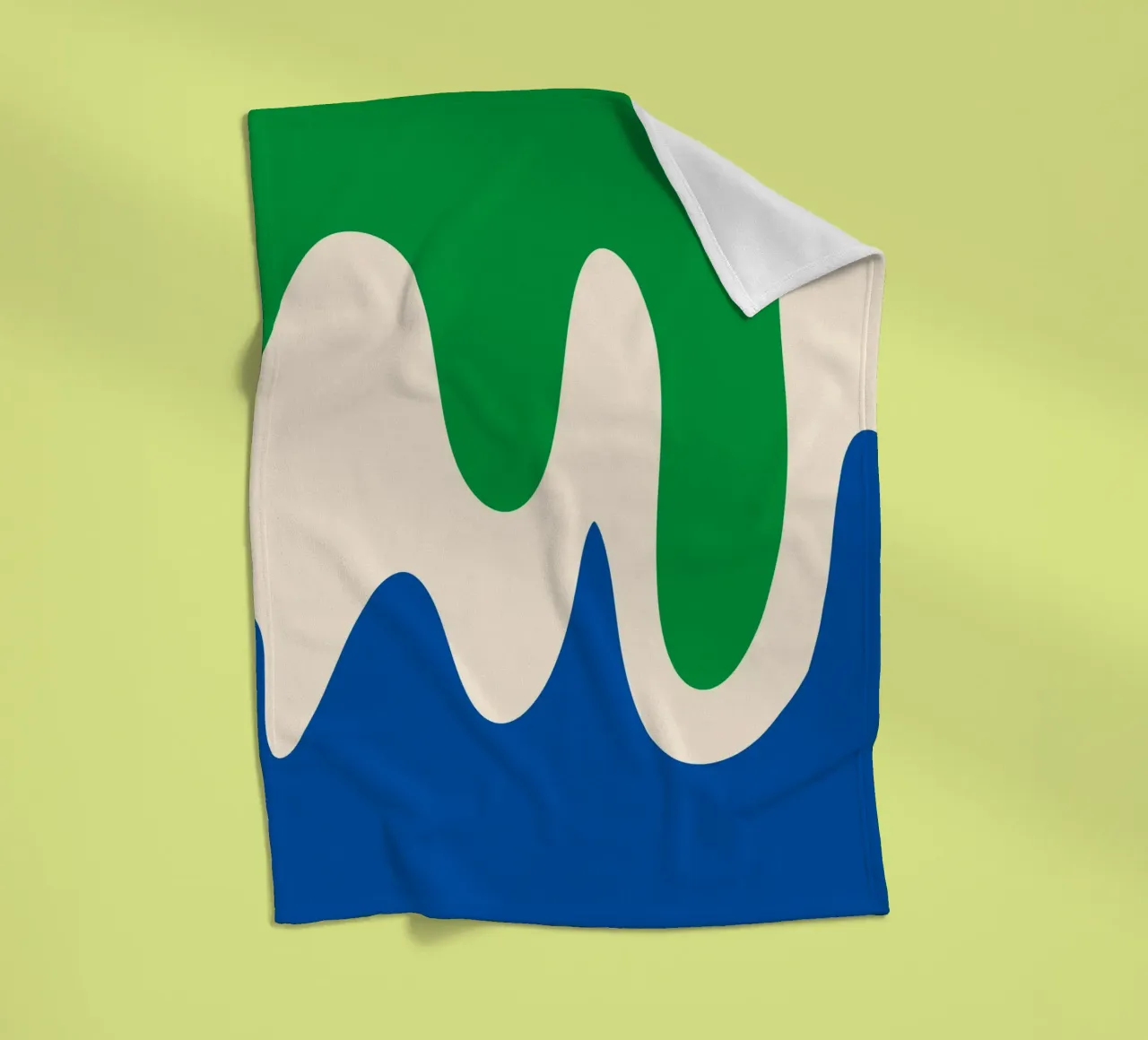 Forme astratte e moderne - verde, blu e crema coperta in pile da Wackapacka