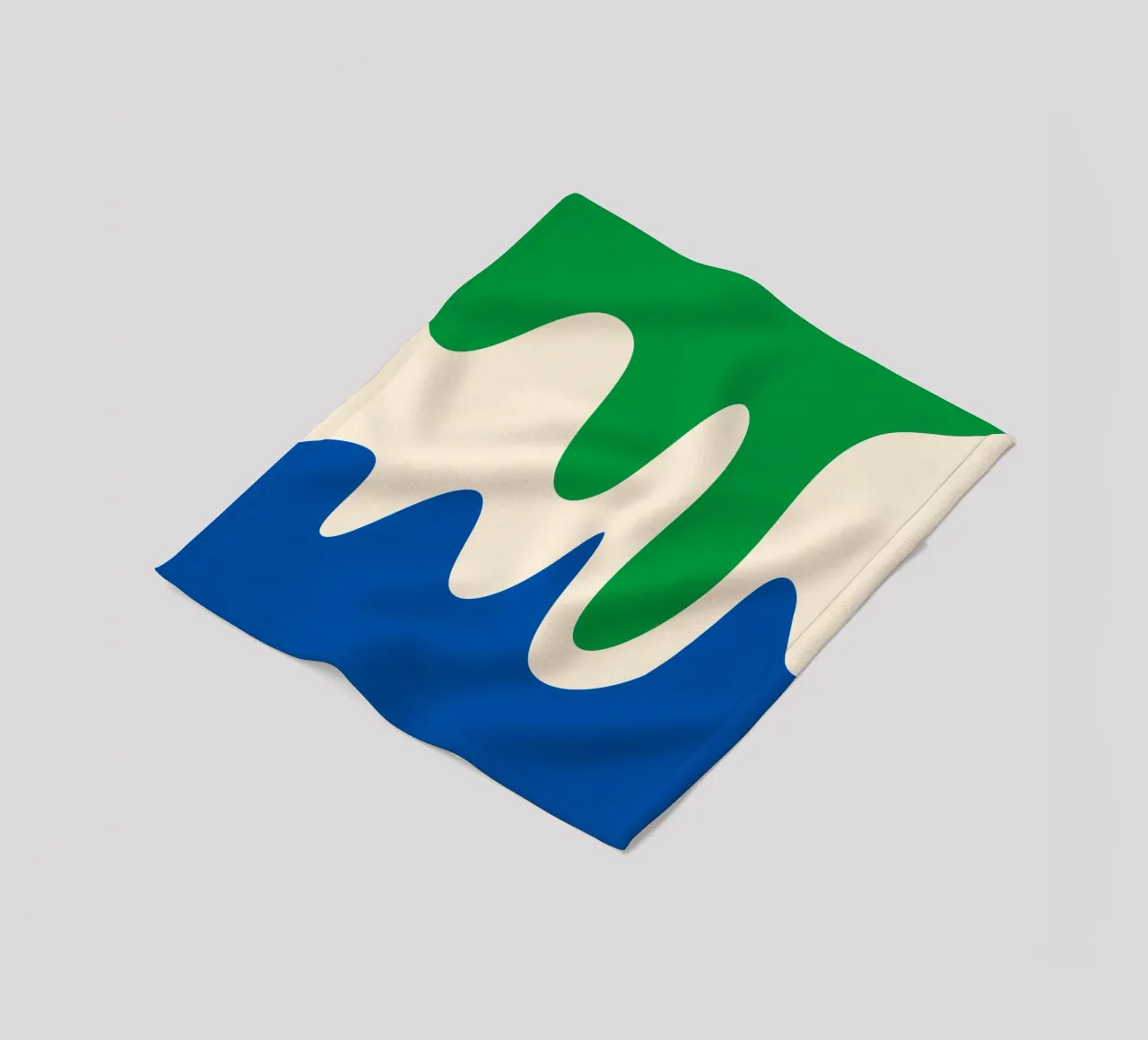 Forme astratte e moderne - verde, blu e crema coperta in pile da Wackapacka