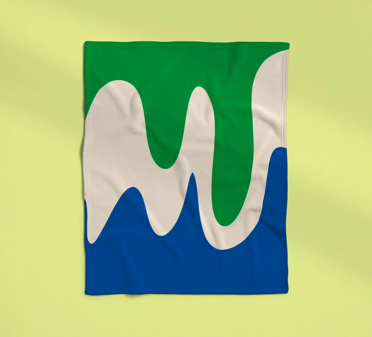 Forme astratte e moderne - verde, blu e crema coperta in pile da Wackapacka