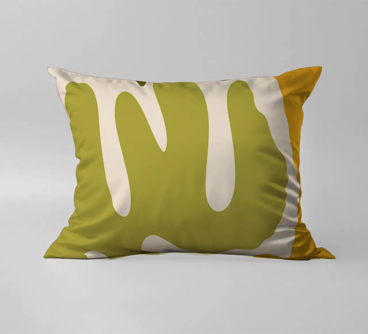 Forme astratte moderne - verde, salvia, ocra, crema cuscino da Wackapacka