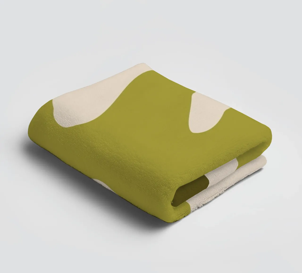 Formes abstraites modernes - vert, sauge, ocre, crème serviette de bain de Wackapacka
