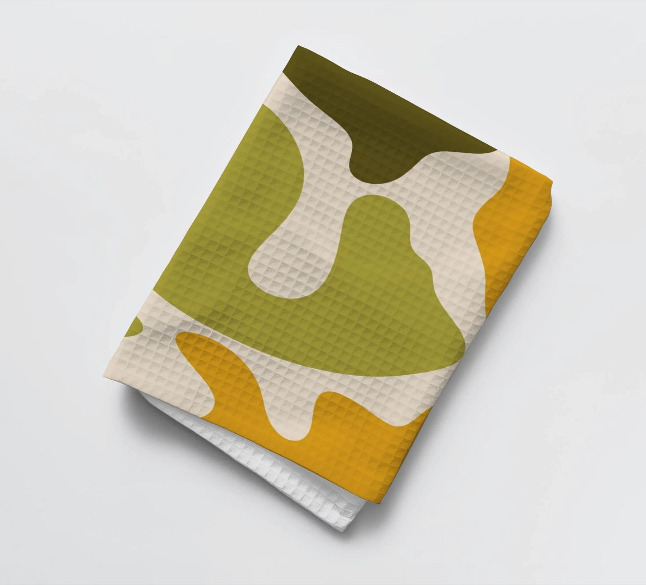 Formes abstraites modernes - vert, sauge, ocre, crème torchon de Wackapacka
