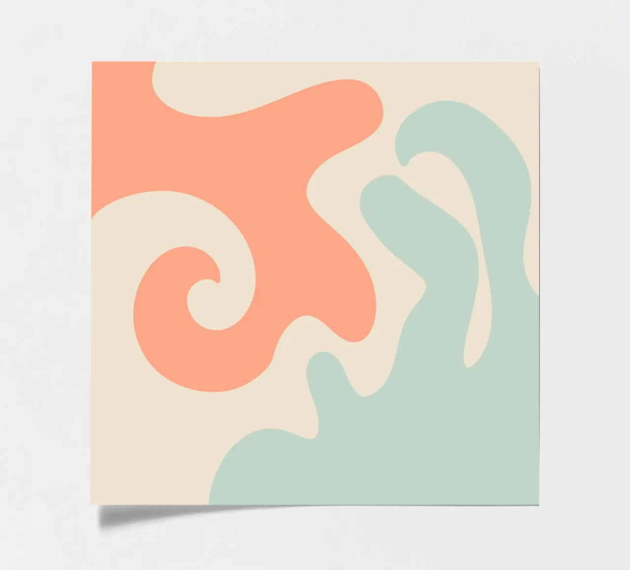 Abstract modern shapes - coral, blue, cream sticker sheet by Wackapacka