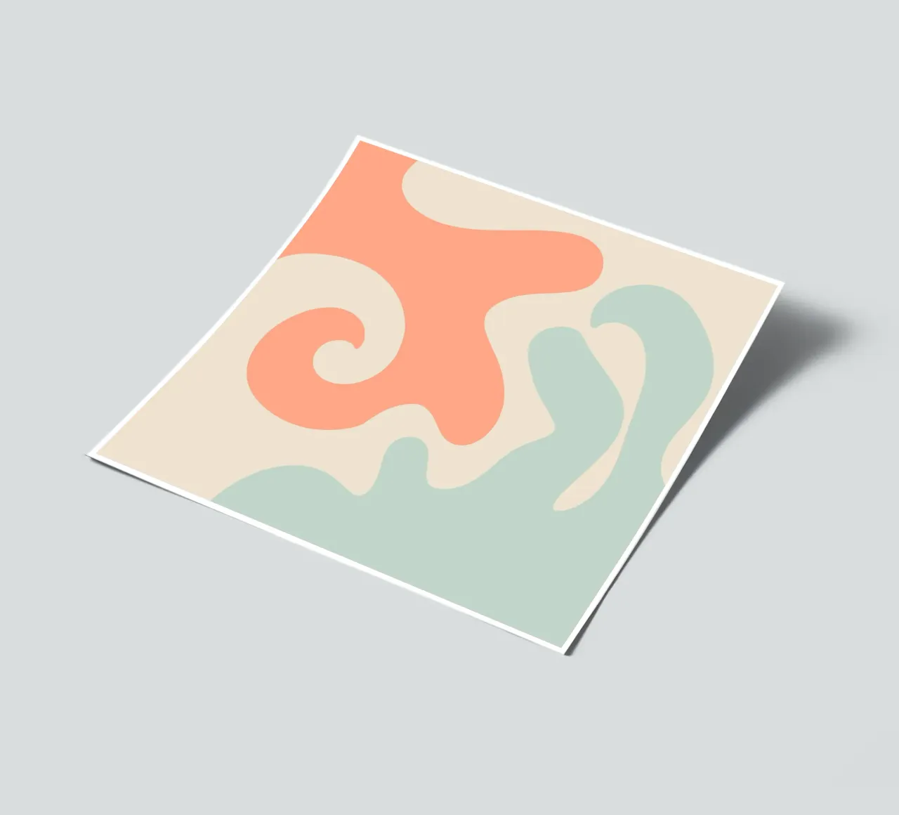 Abstract modern shapes - coral, blue, cream sticker sheet by Wackapacka