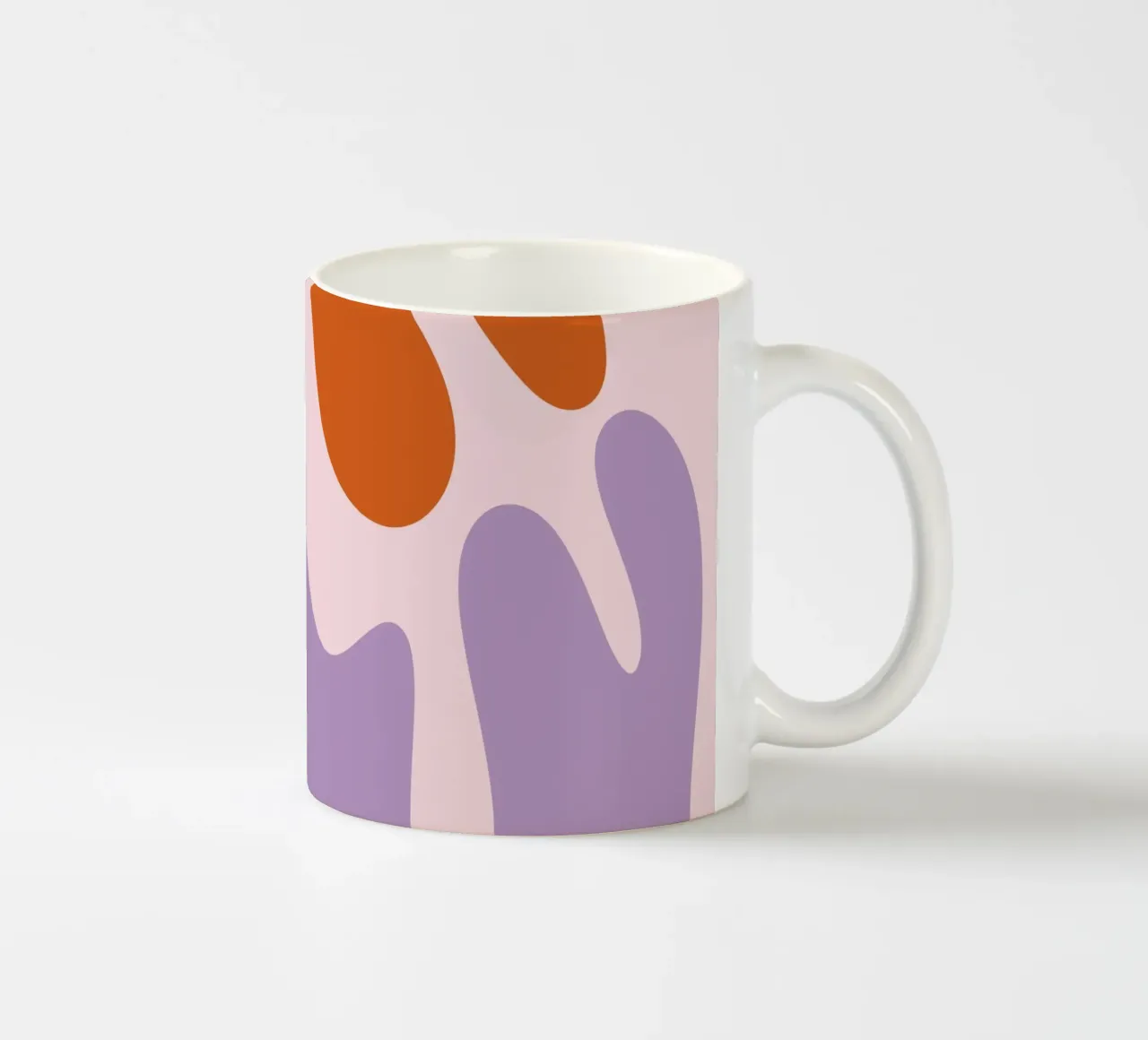 Forme astratte moderne - rosa, viola, marrone tazza in ceramica da Wackapacka