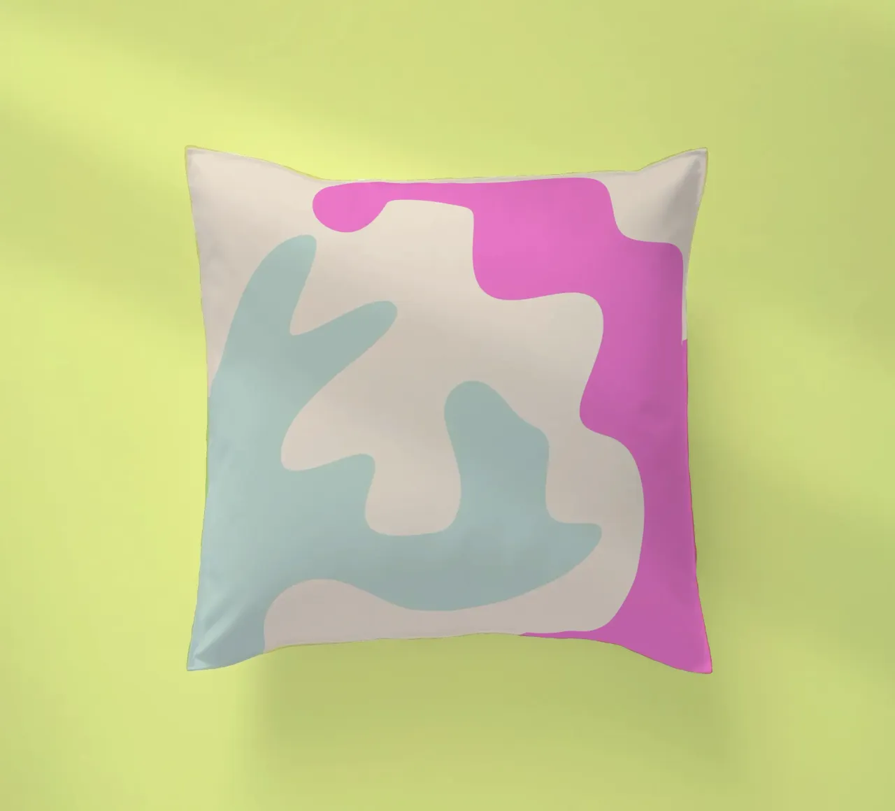 Forme astratte e moderne - rosa, blu, crema cuscino da Wackapacka