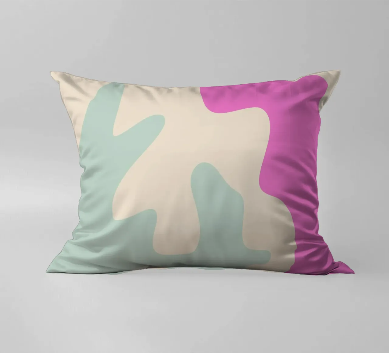 Forme astratte e moderne - rosa, blu, crema cuscino da Wackapacka