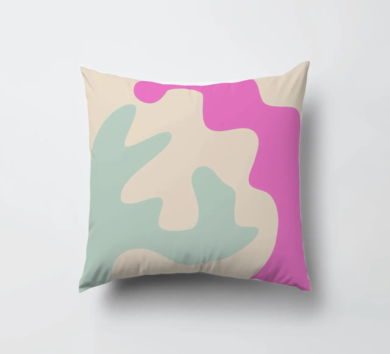 Forme astratte e moderne - rosa, blu, crema cuscino da Wackapacka