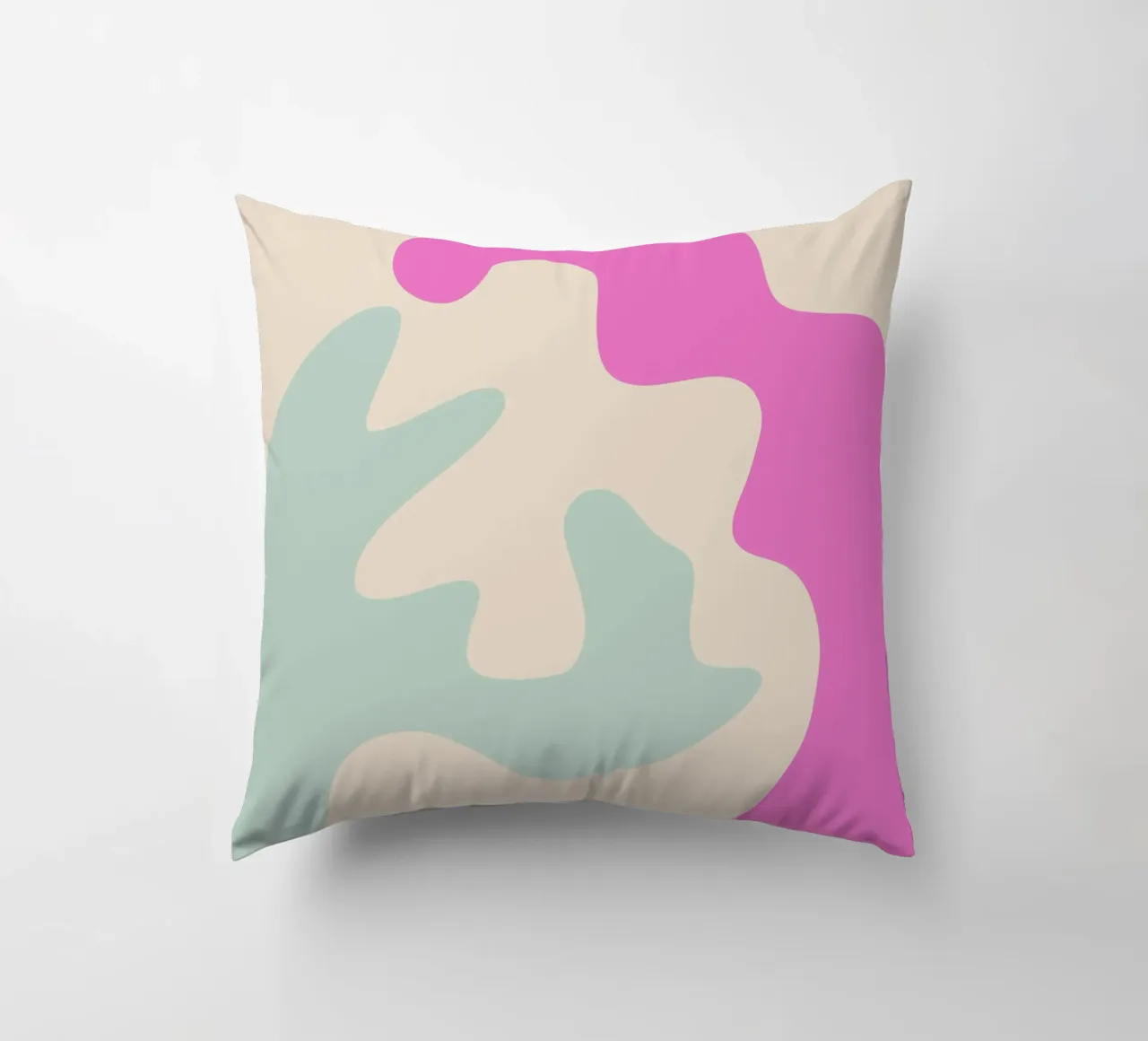 Forme astratte e moderne - rosa, blu, crema cuscino da Wackapacka