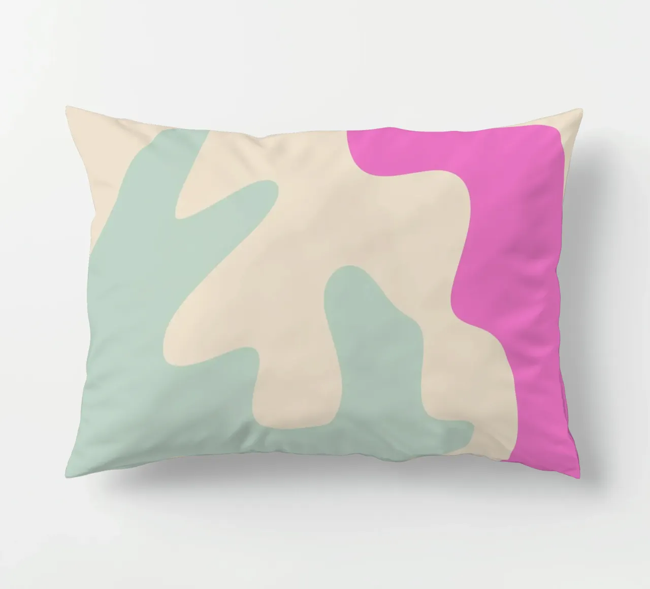 Forme astratte e moderne - rosa, blu, crema cuscino da Wackapacka