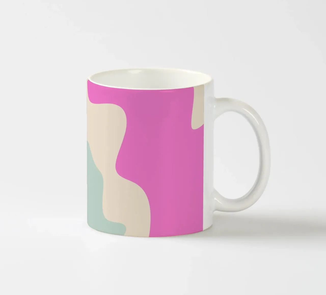 Forme astratte e moderne - rosa, blu, crema tazza in ceramica da Wackapacka