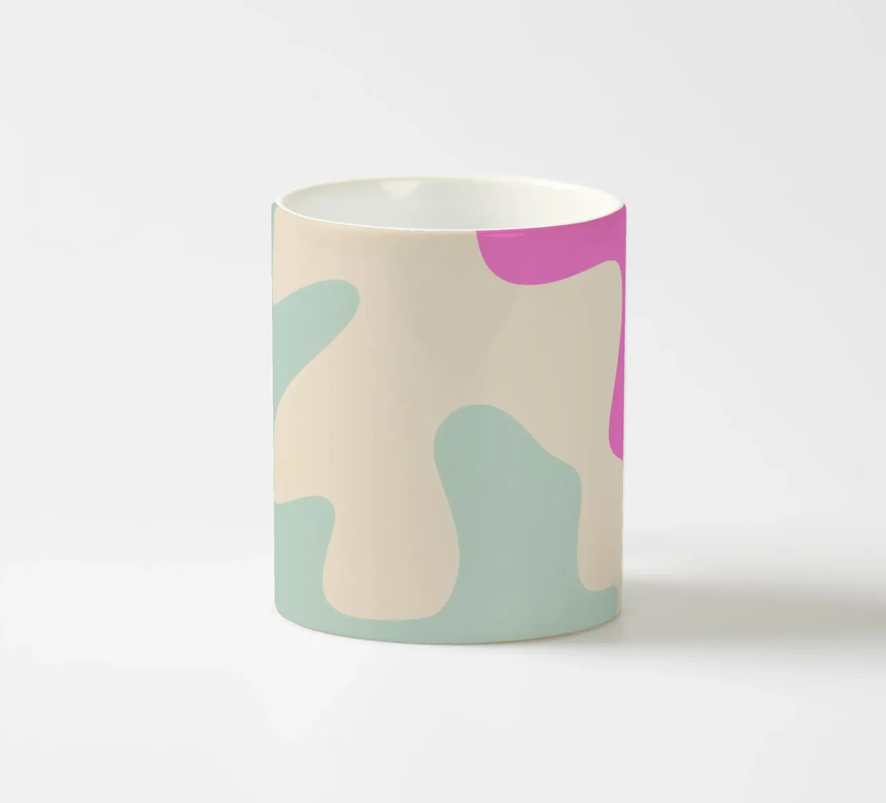 Forme astratte e moderne - rosa, blu, crema tazza in ceramica da Wackapacka