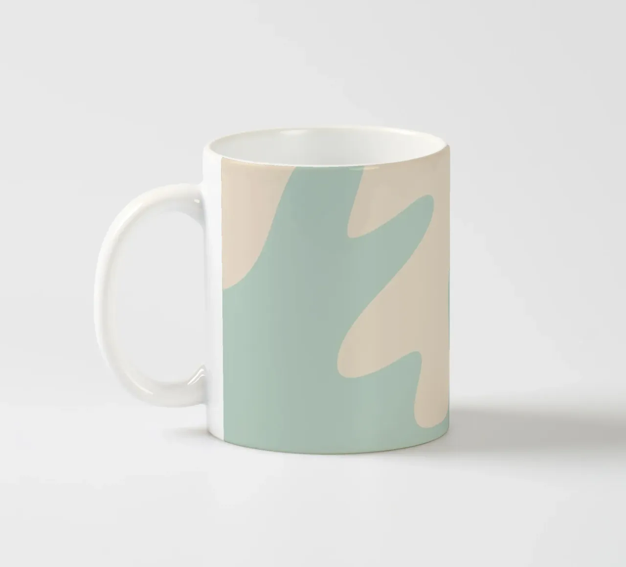 Forme astratte e moderne - rosa, blu, crema tazza in ceramica da Wackapacka