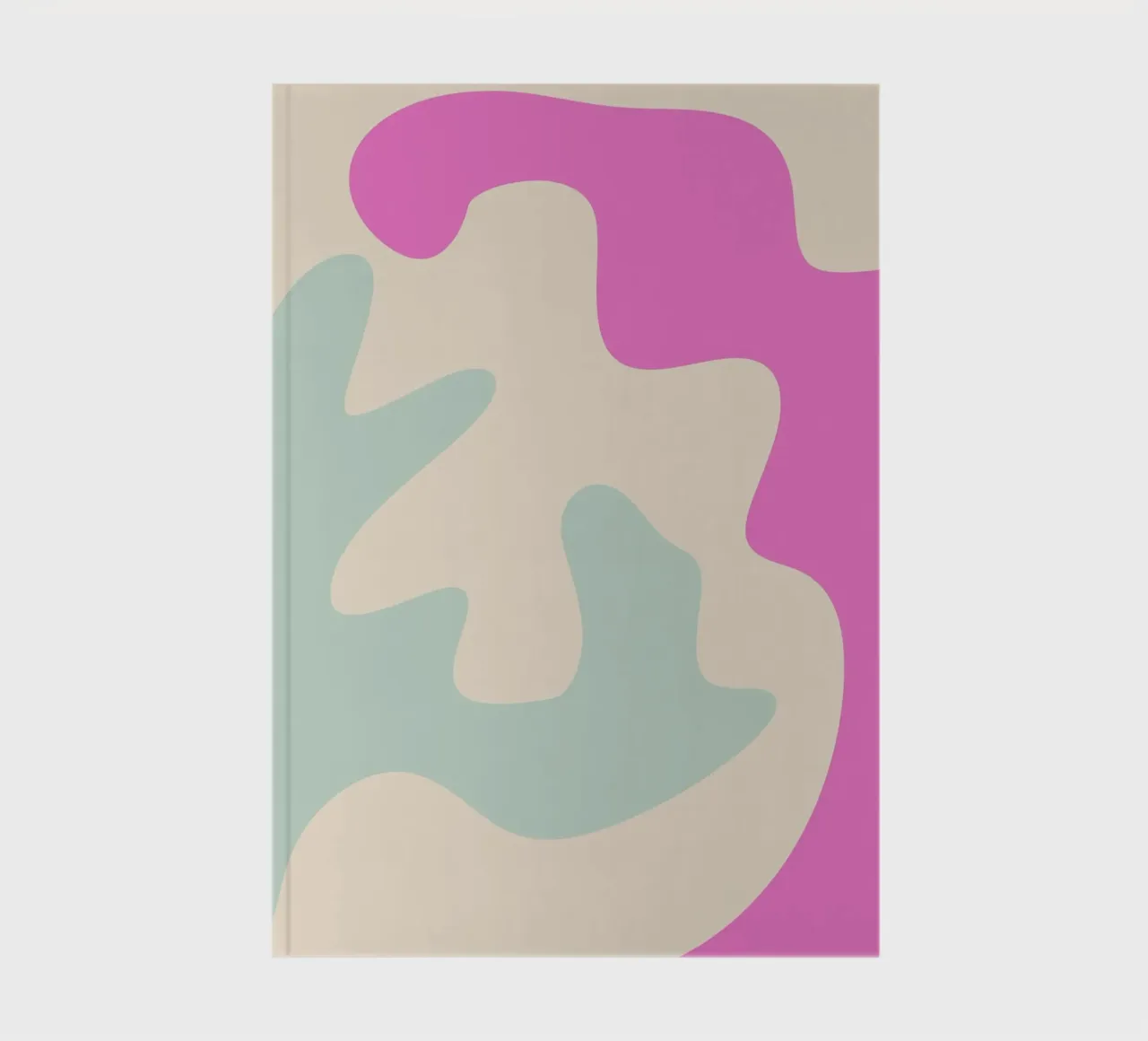 Abstract modern shapes - pink, blue, cream notebook by Wackapacka