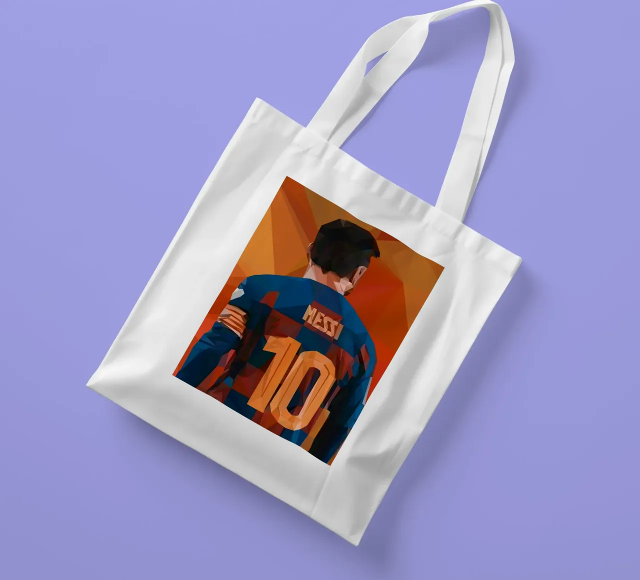 Messi football Player tote bag by Low poly art
