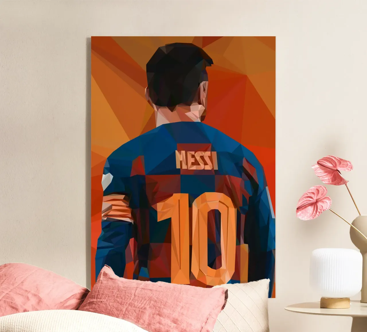 Messi football Player metacrilato de Low poly art