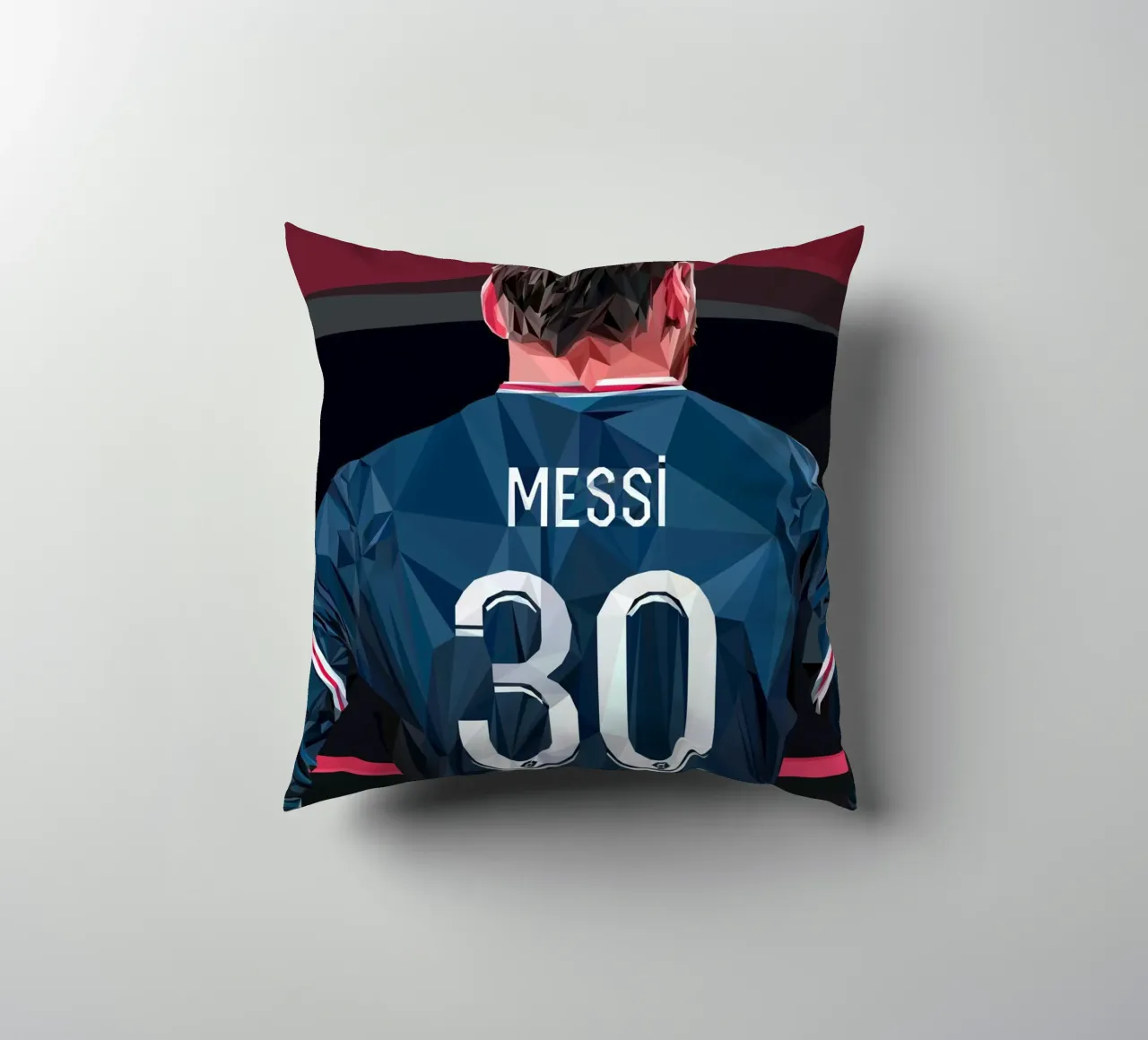 Messi the football player cuscino da Low poly art