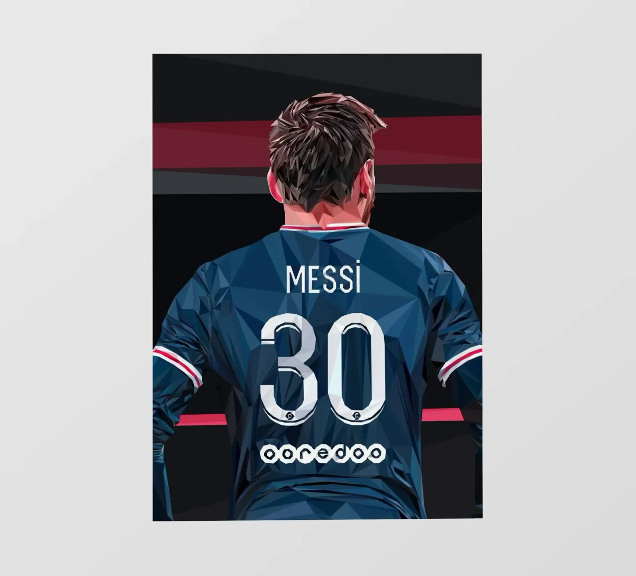 Messi the football player pellicola backlit da Low poly art