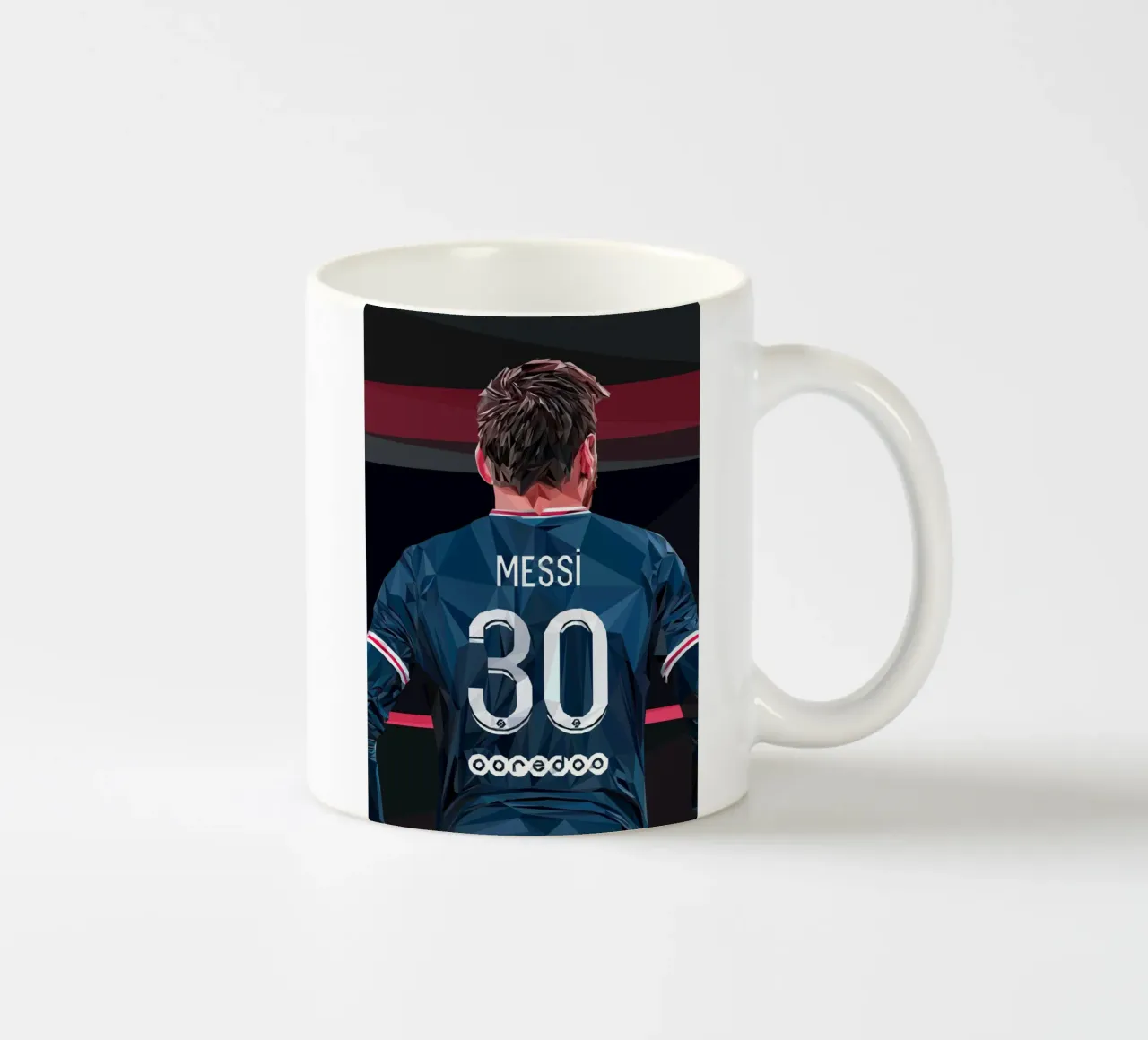 Messi the football player tazza in ceramica da Low poly art