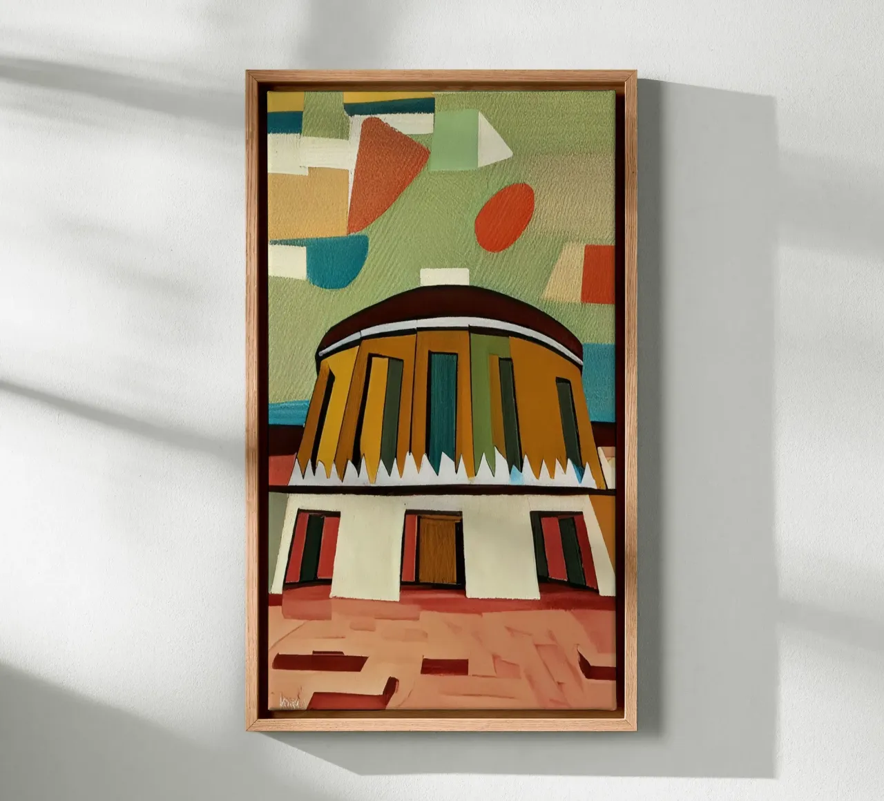 Sightseeing_Excursion_Deutz railway station canvas with Floater frame by Abstract Art by LK