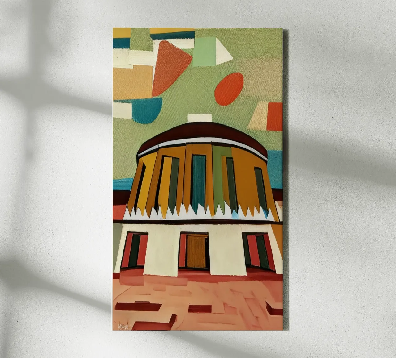Sightseeing_Excursion_Deutz railway station canvas with Floater frame by Abstract Art by LK