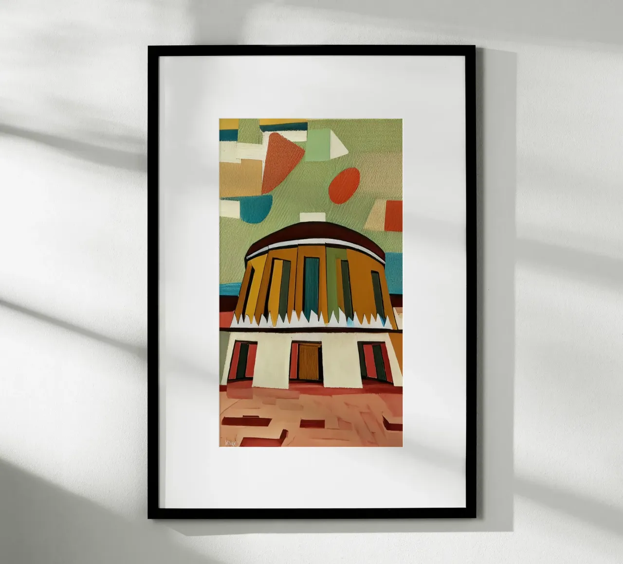 Visite_Escursioni_Stazione ferroviaria di Deutz poster con telaio in alluminio da Abstract Art by LK