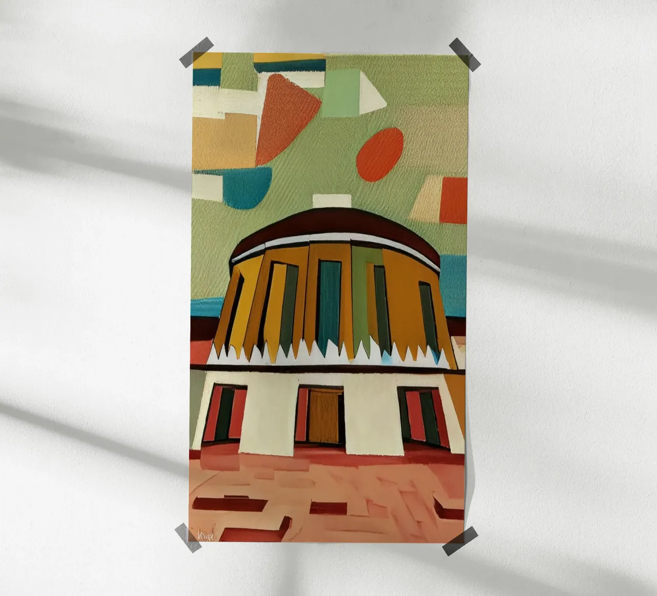 Visite_Escursioni_Stazione ferroviaria di Deutz poster con telaio in alluminio da Abstract Art by LK