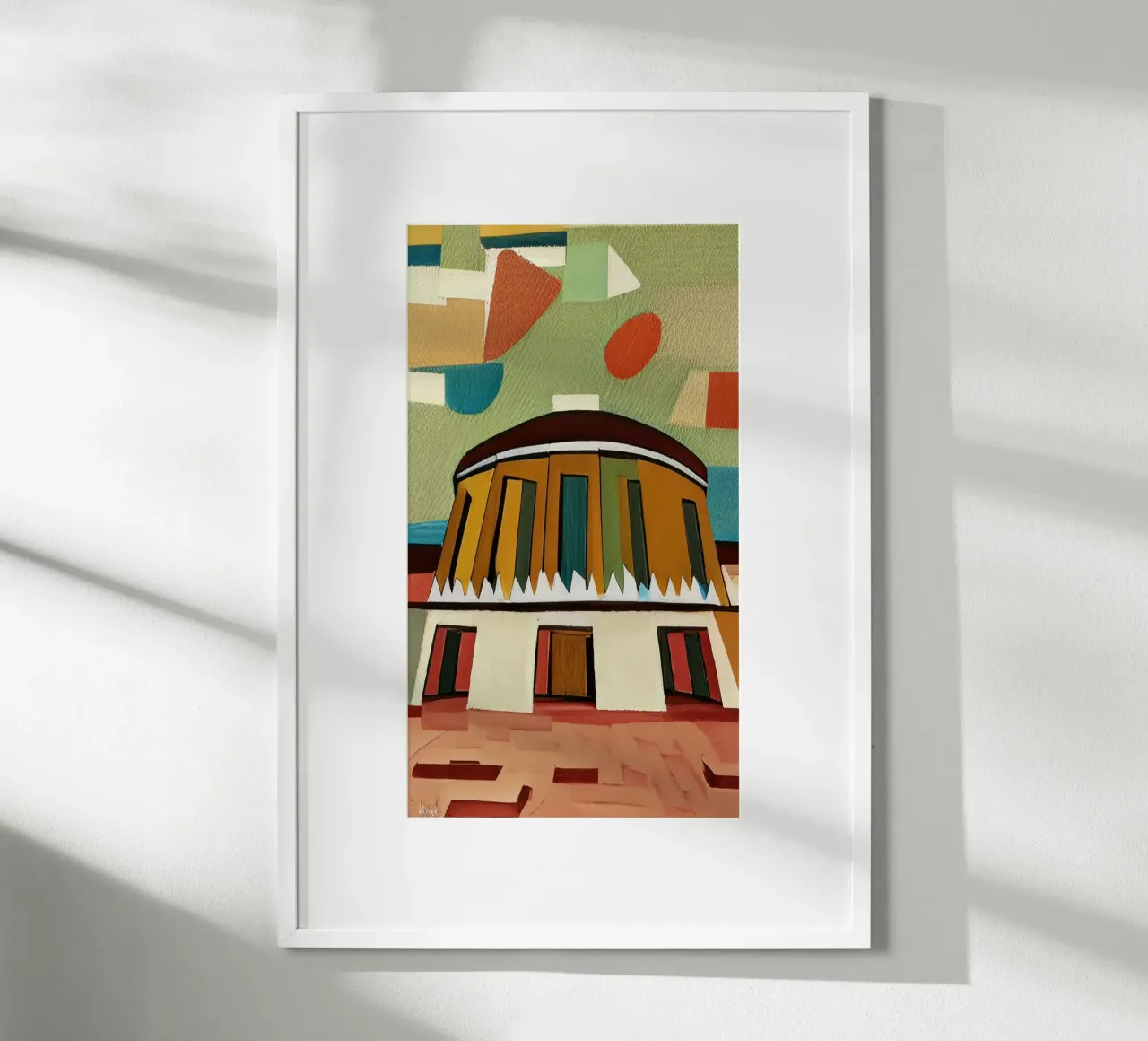Visite_Escursioni_Stazione ferroviaria di Deutz poster con telaio in alluminio da Abstract Art by LK