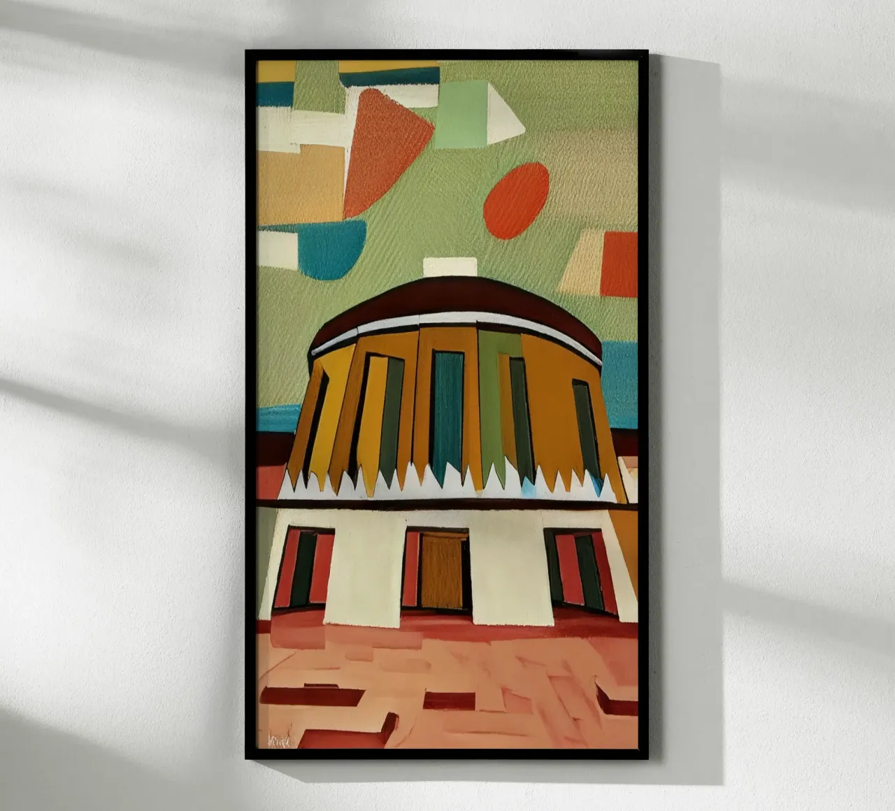 Visite_Escursioni_Stazione ferroviaria di Deutz poster con telaio in alluminio da Abstract Art by LK