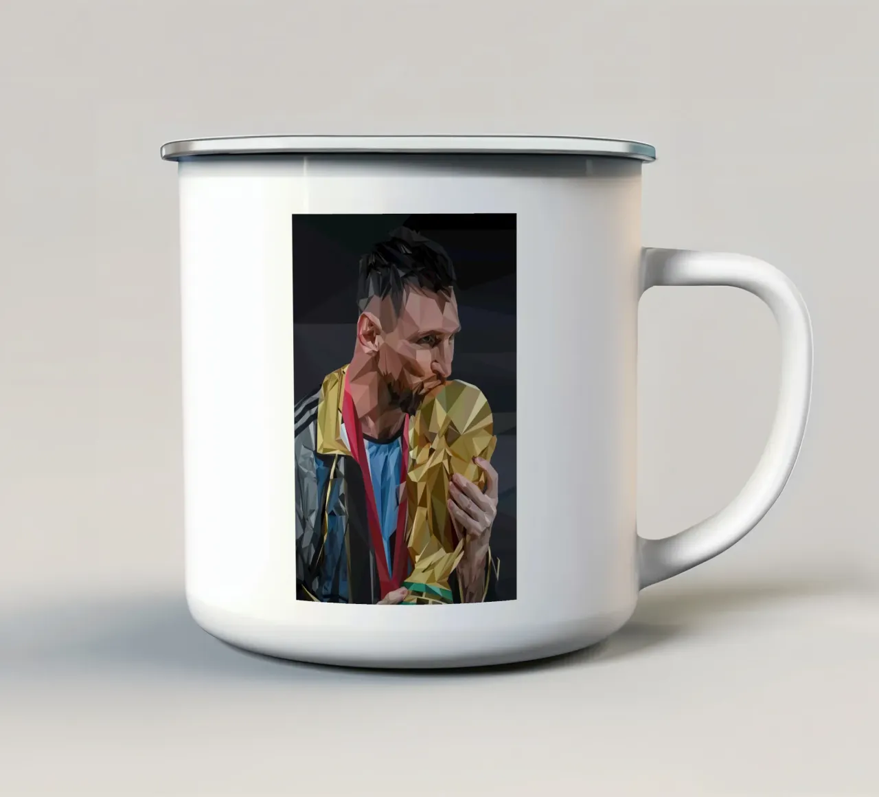 The Champion World cup tazza in smalto da Low poly art