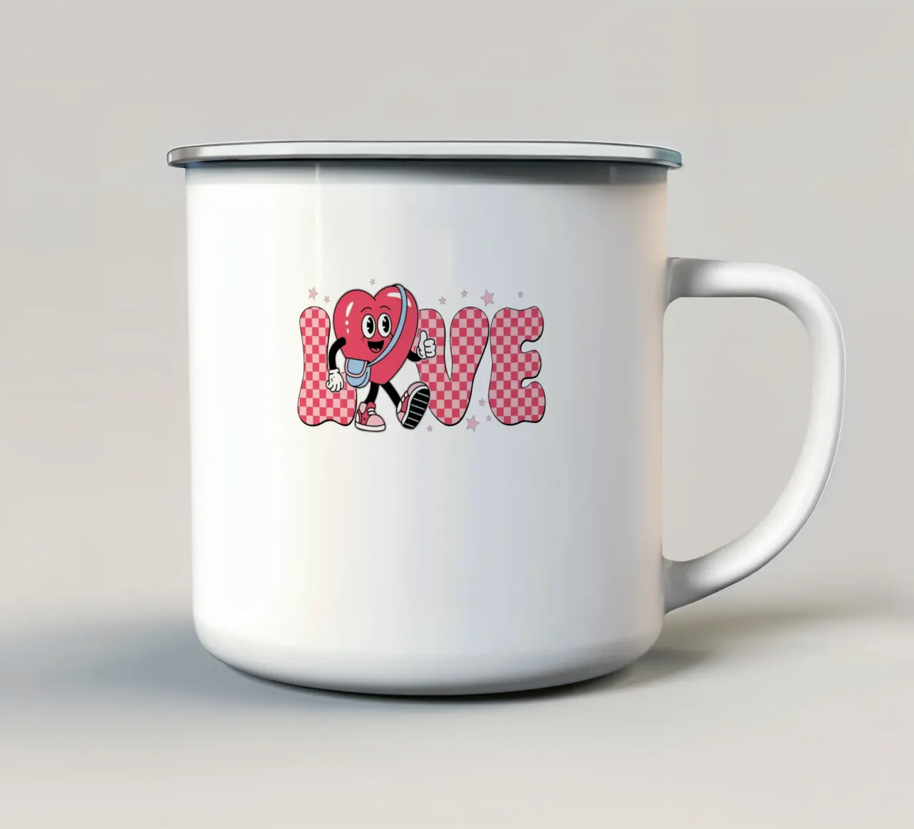 LOVE tazza in smalto da edsonramosart
