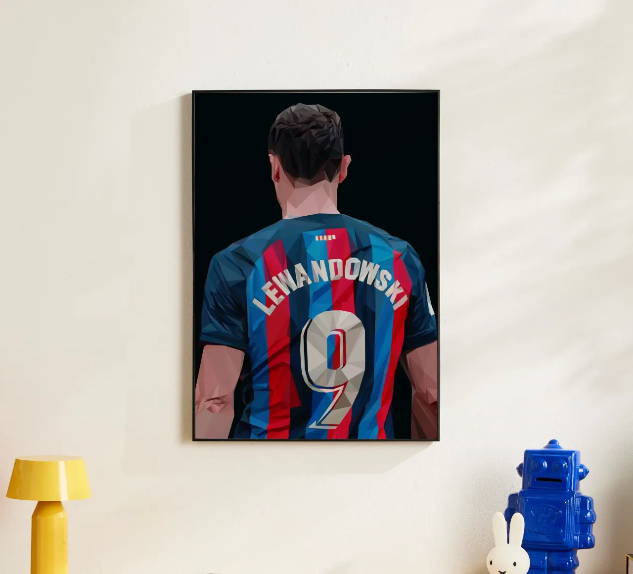 Lewandowski alluminio dibond da Low poly art