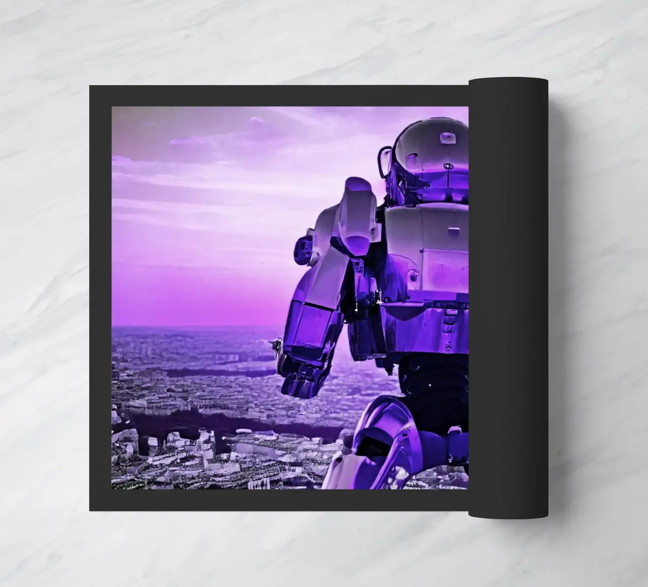 SUNSET OVER PARIS. Violet doormat by Thierry vobmann photography