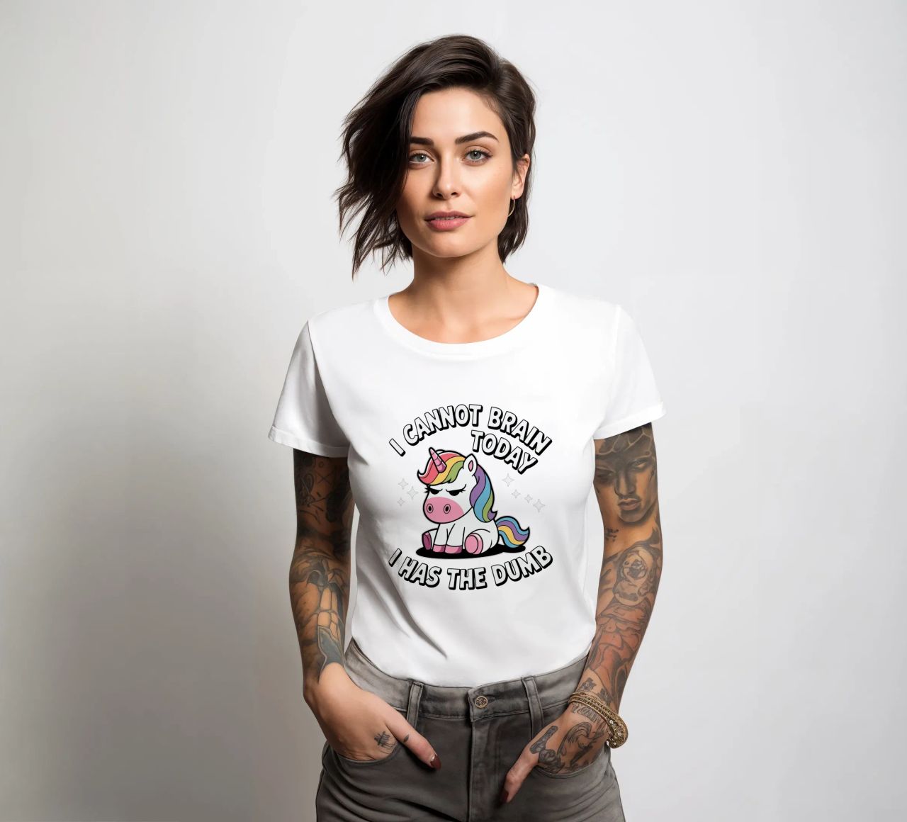 I cannot brain today, I has the dumb t-shirt da donna da edsonramosart