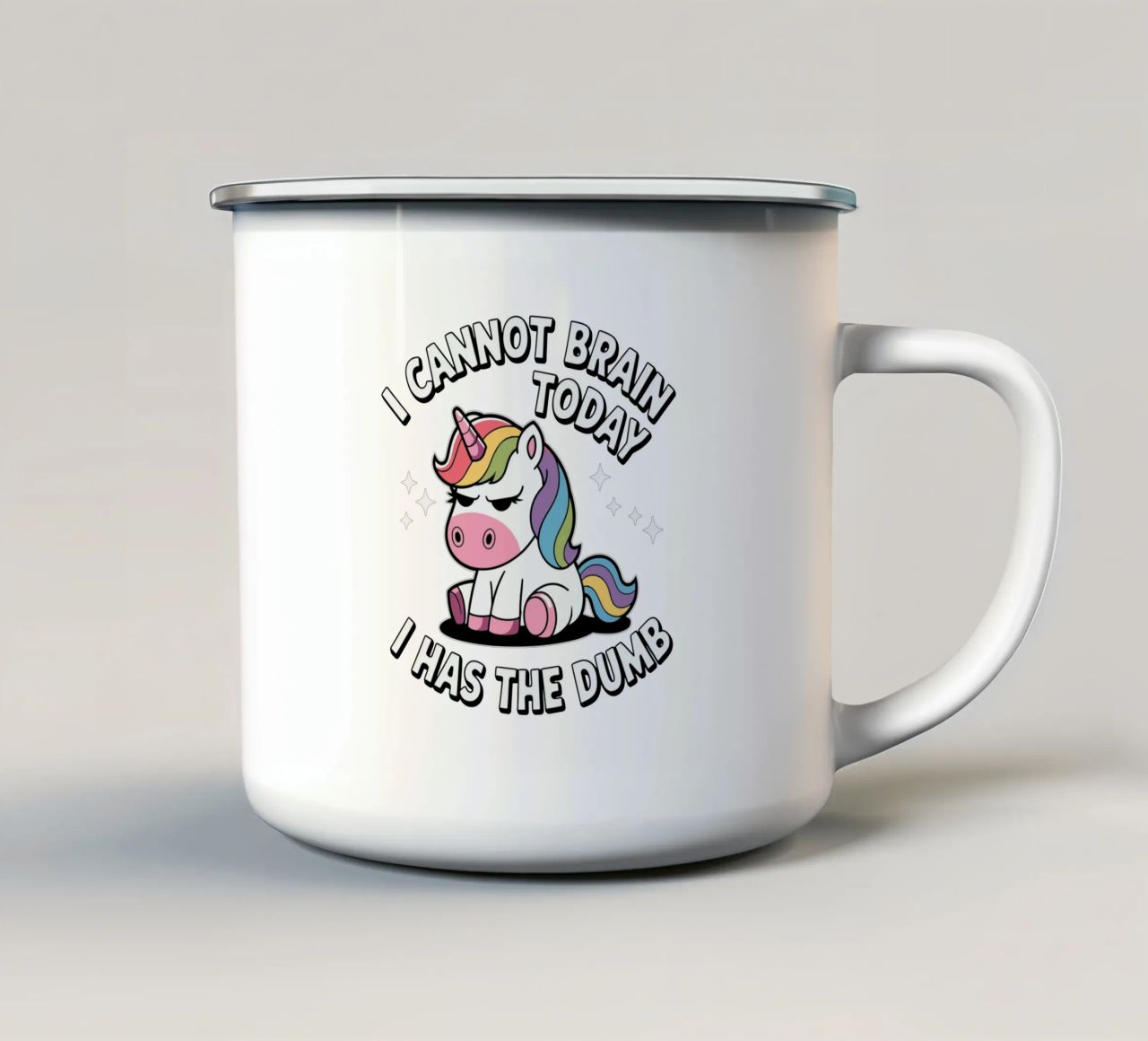 I cannot brain today, I has the dumb emaille mok van edsonramosart