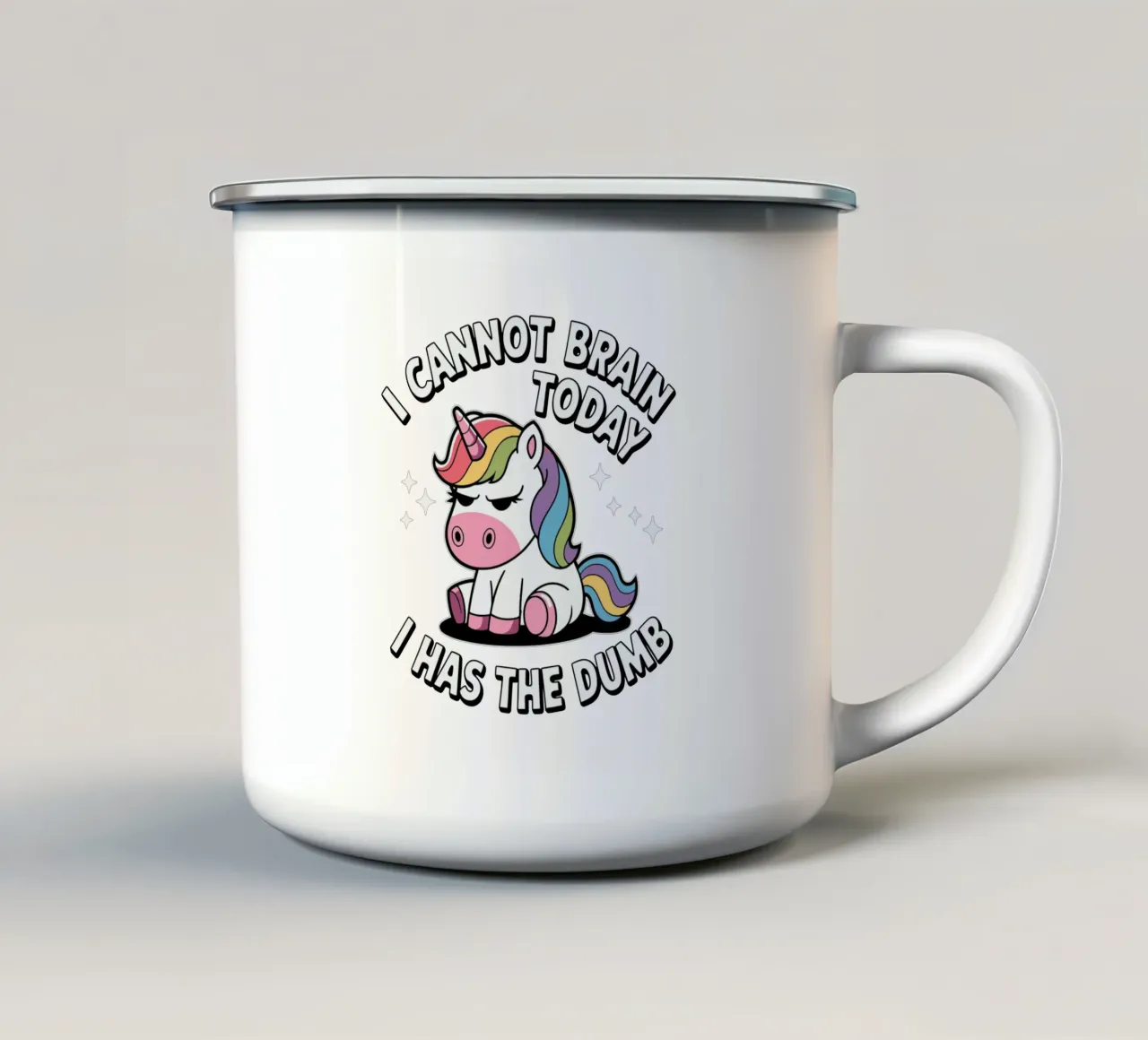 I cannot brain today, I has the dumb Emaille Tasse von edsonramosart