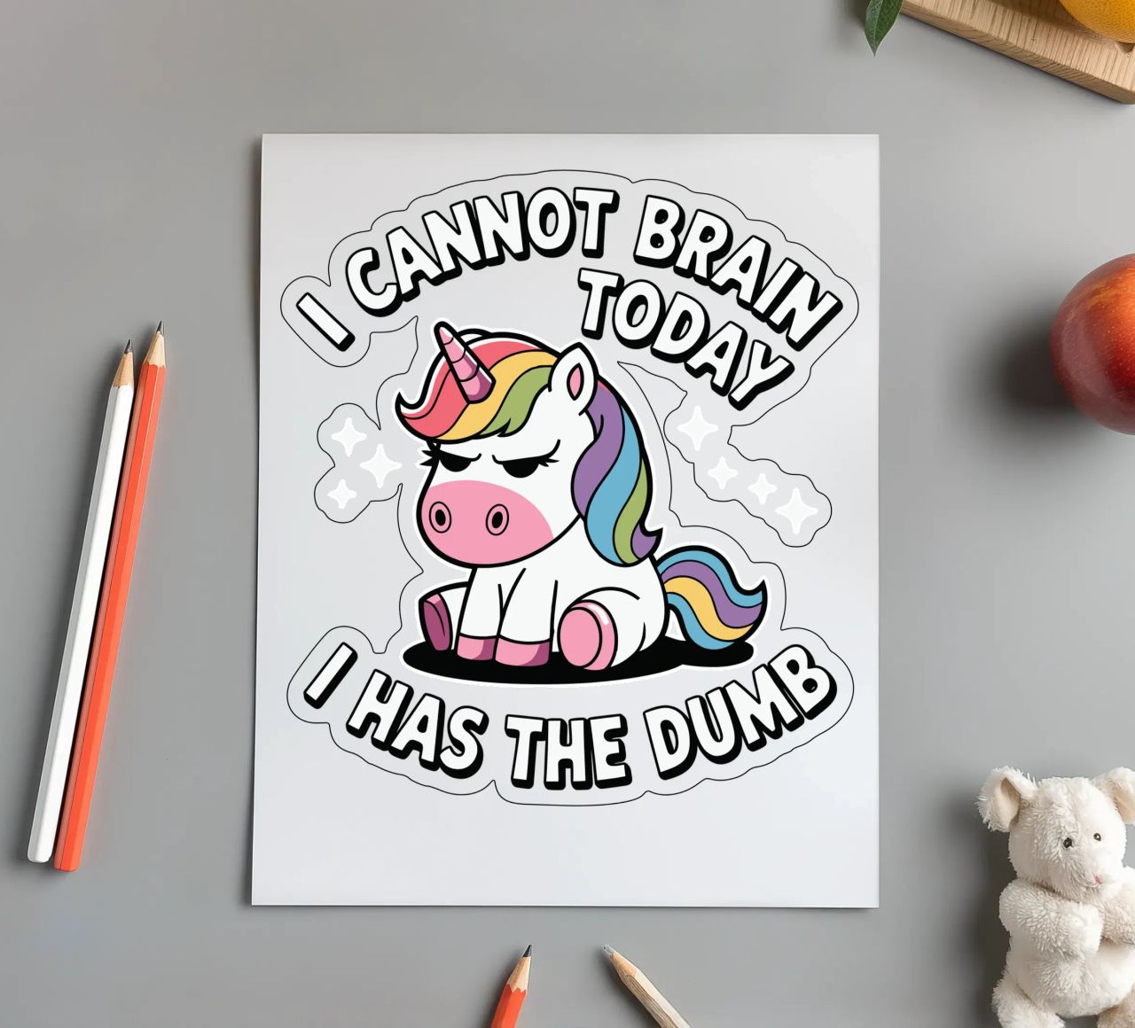 I cannot brain today, I has the dumb foglio adesivo da edsonramosart