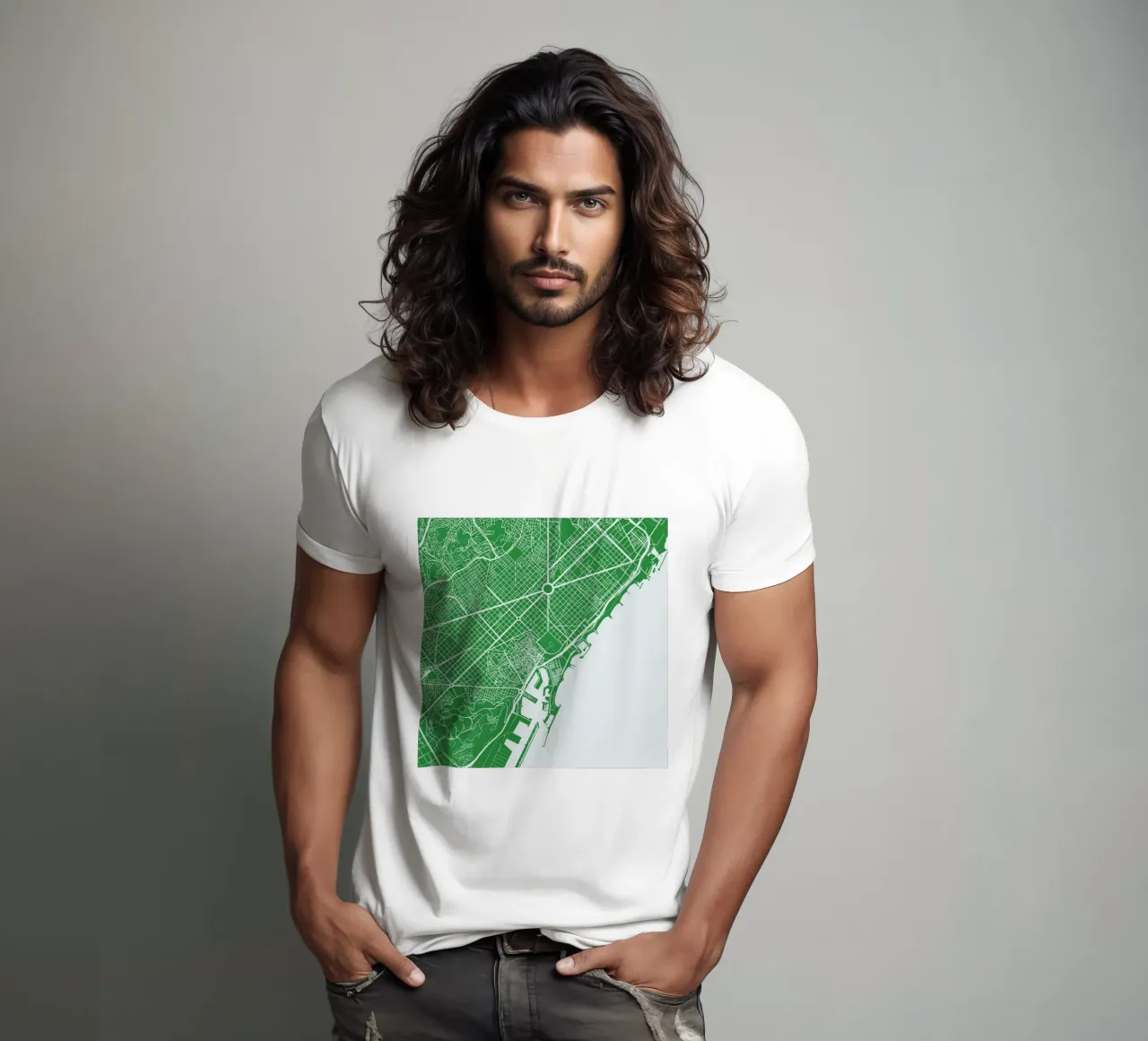 Barcelona Green t-shirt da Urban Maps