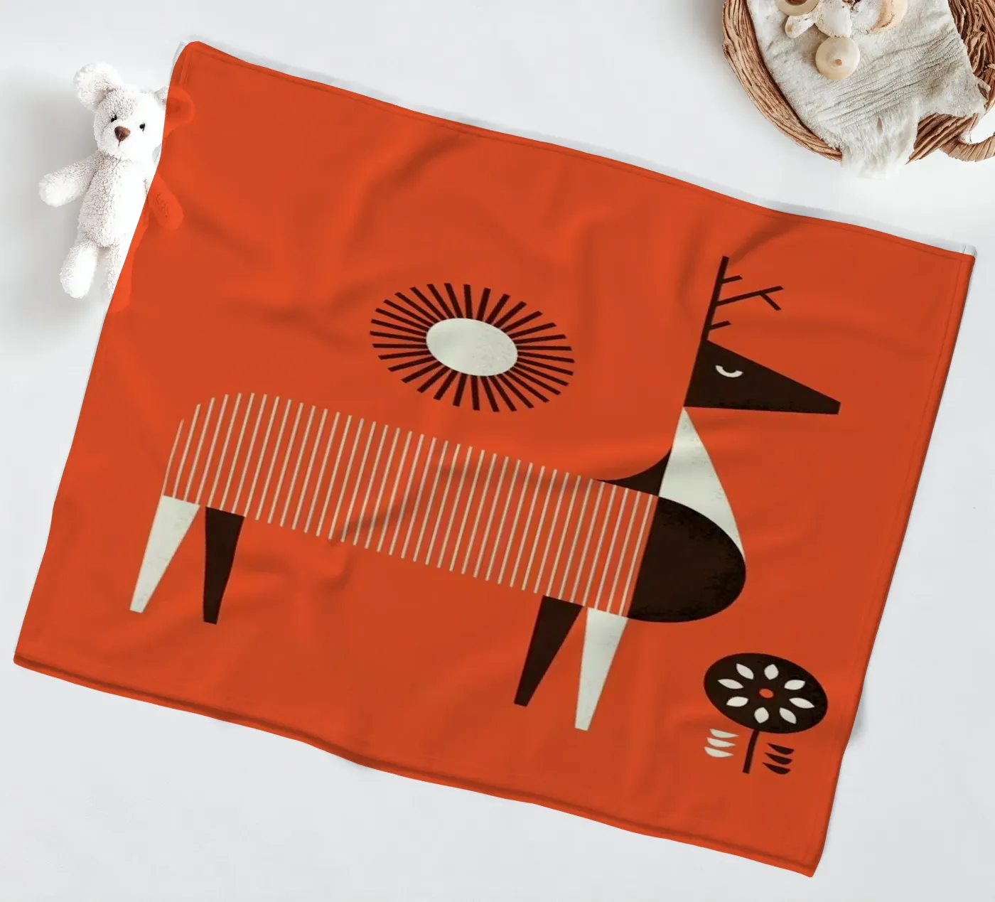 Deer fleecedeken van Maz