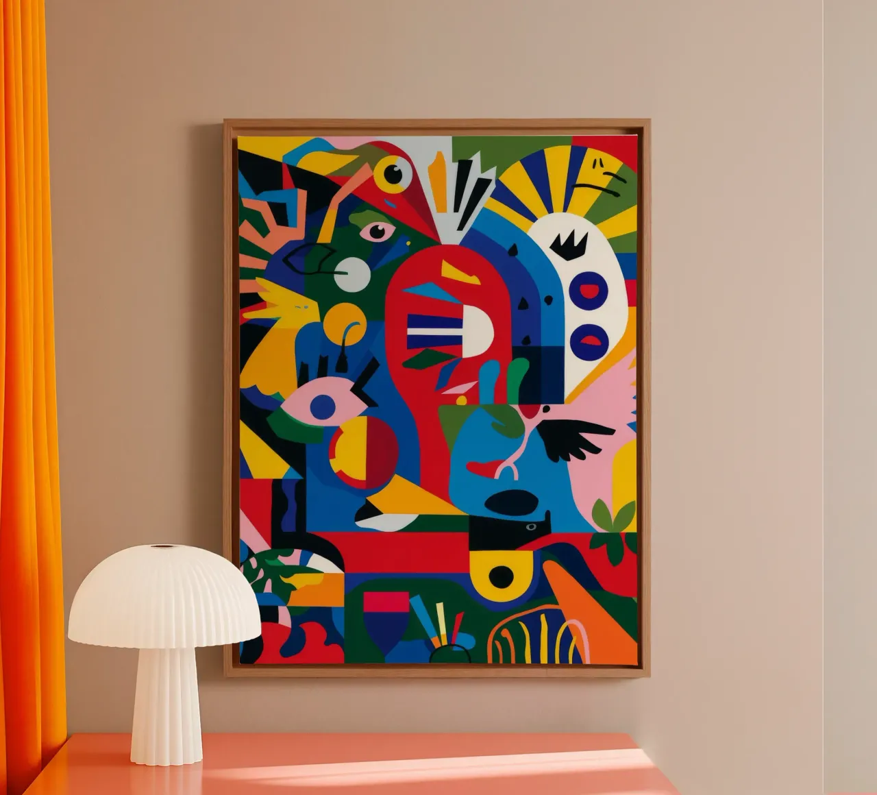 Geometrische Symfonie canvas met Baklijst van Monarco Virtuoso