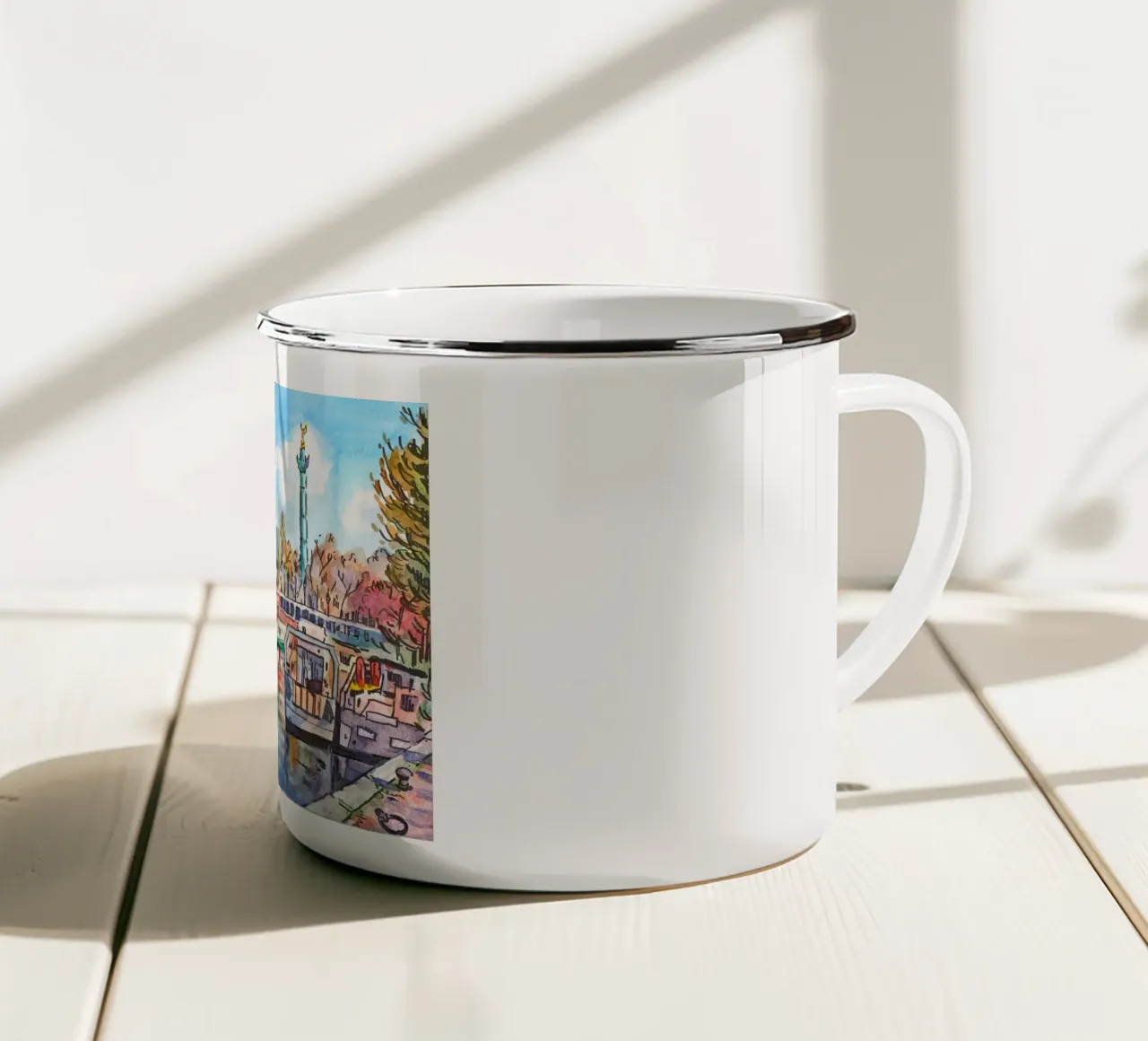 Bassin de l'Arsenal, Paris tazza in smalto da C.WILL