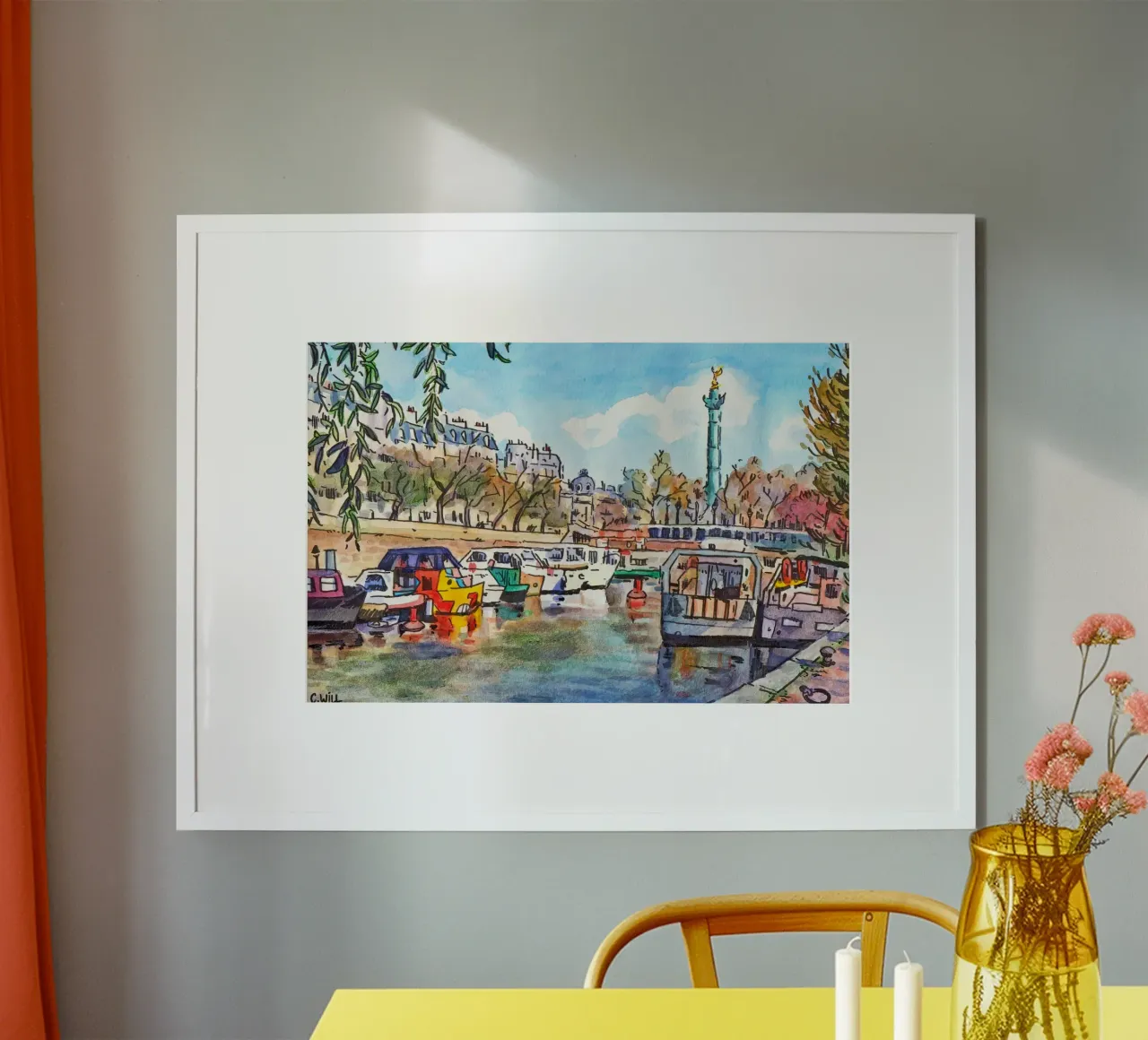 Bassin de l'Arsenal, Paris poster con telaio in plastica da C.WILL