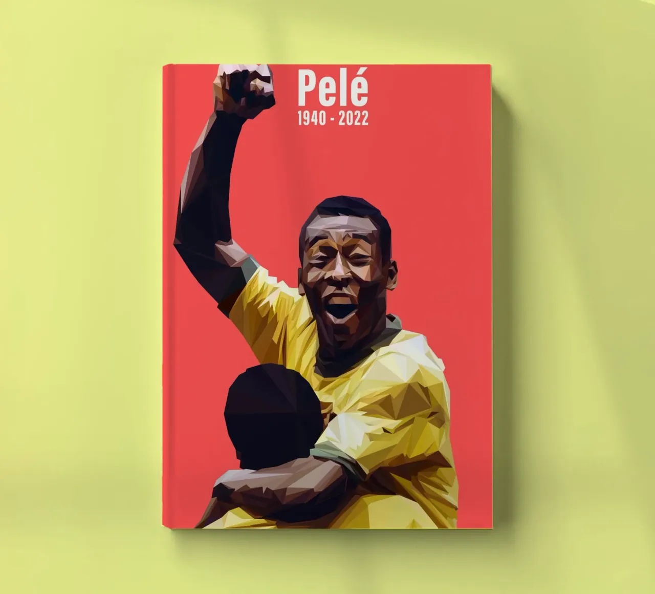 Pele The Legend Football Player Notizbuch von Low poly art