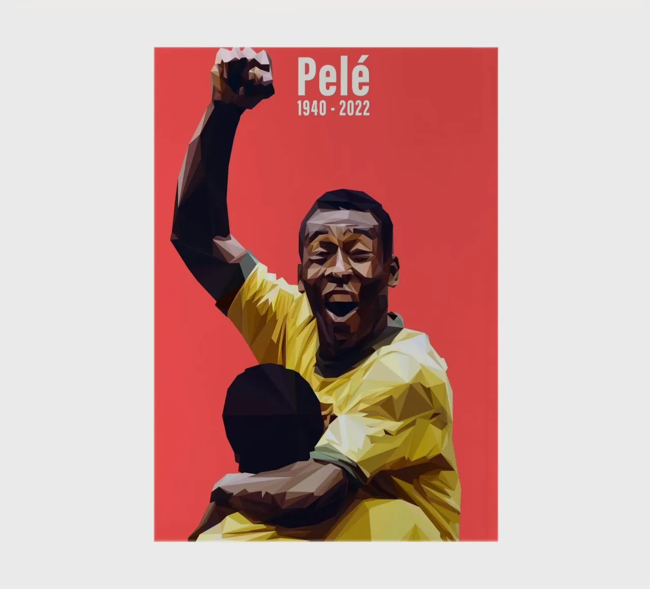 Pele The Legend Football Player Notizbuch von Low poly art