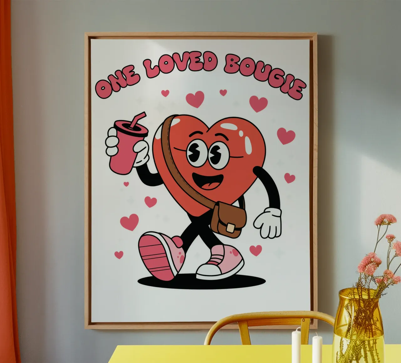 One Loved Bougie tela con Cornice a cassetta da edsonramosart