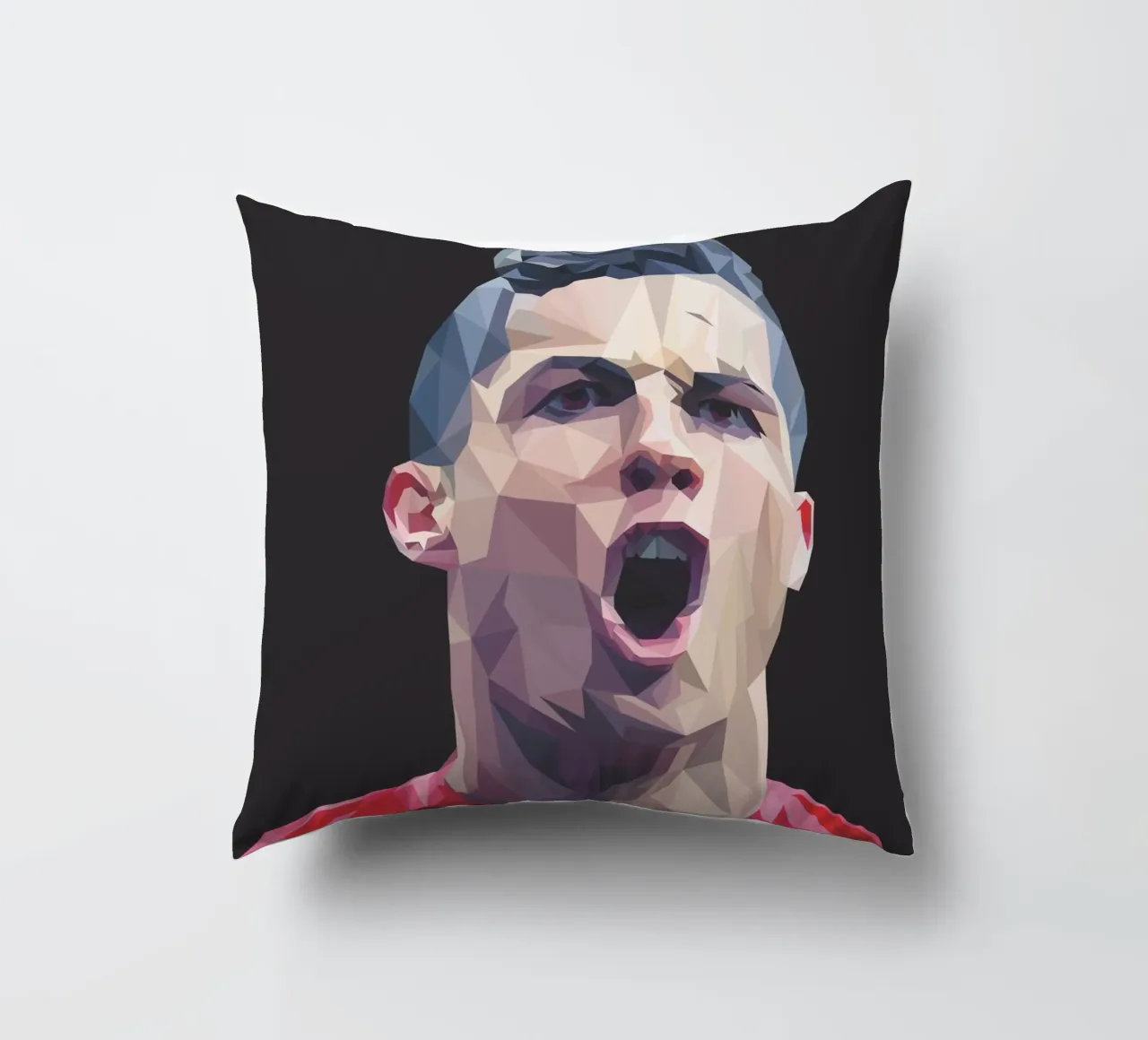 C. Ronaldo Motivation quote cuscino da Low poly art