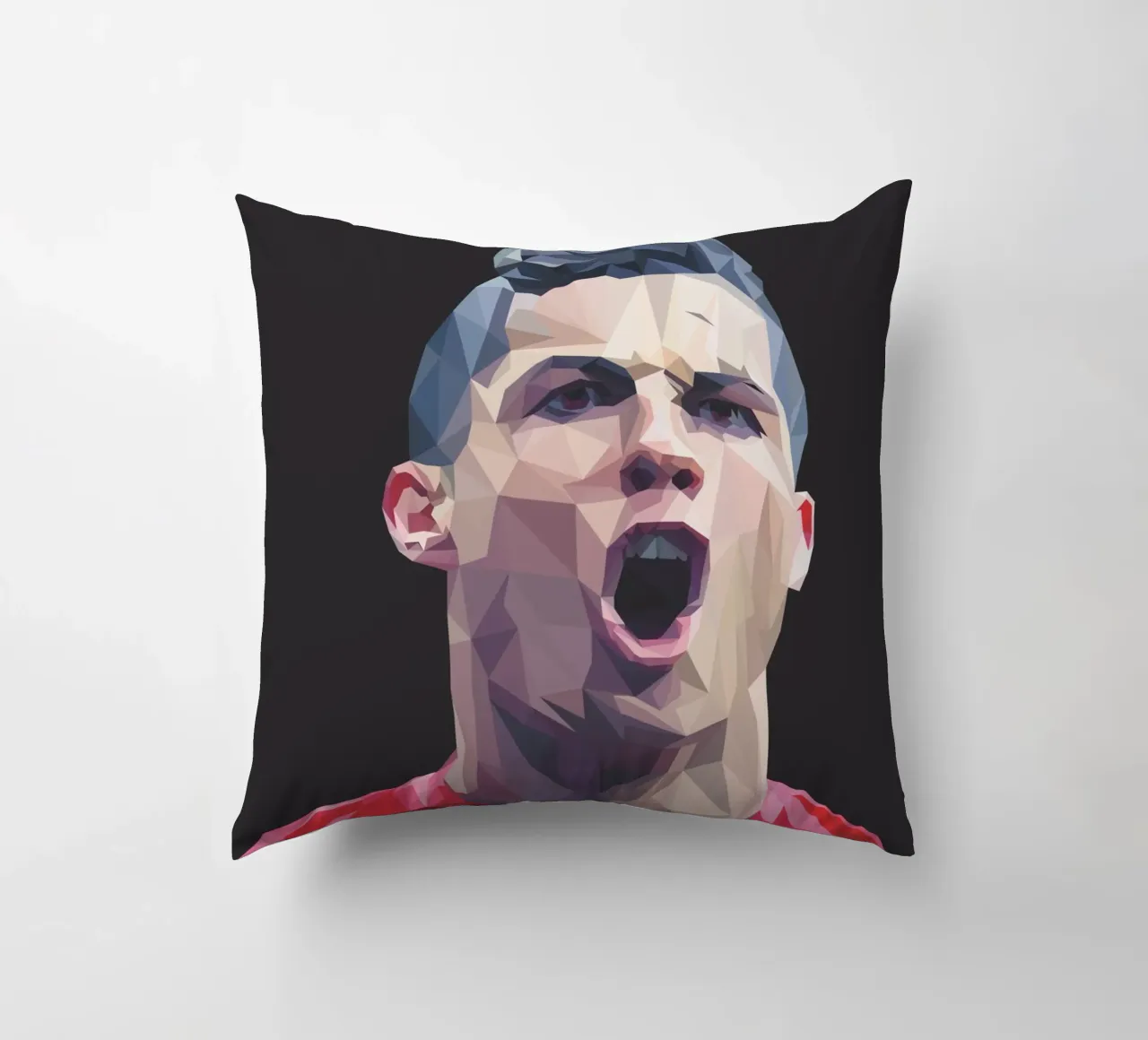 C. Ronaldo Motivation quote cuscino da Low poly art