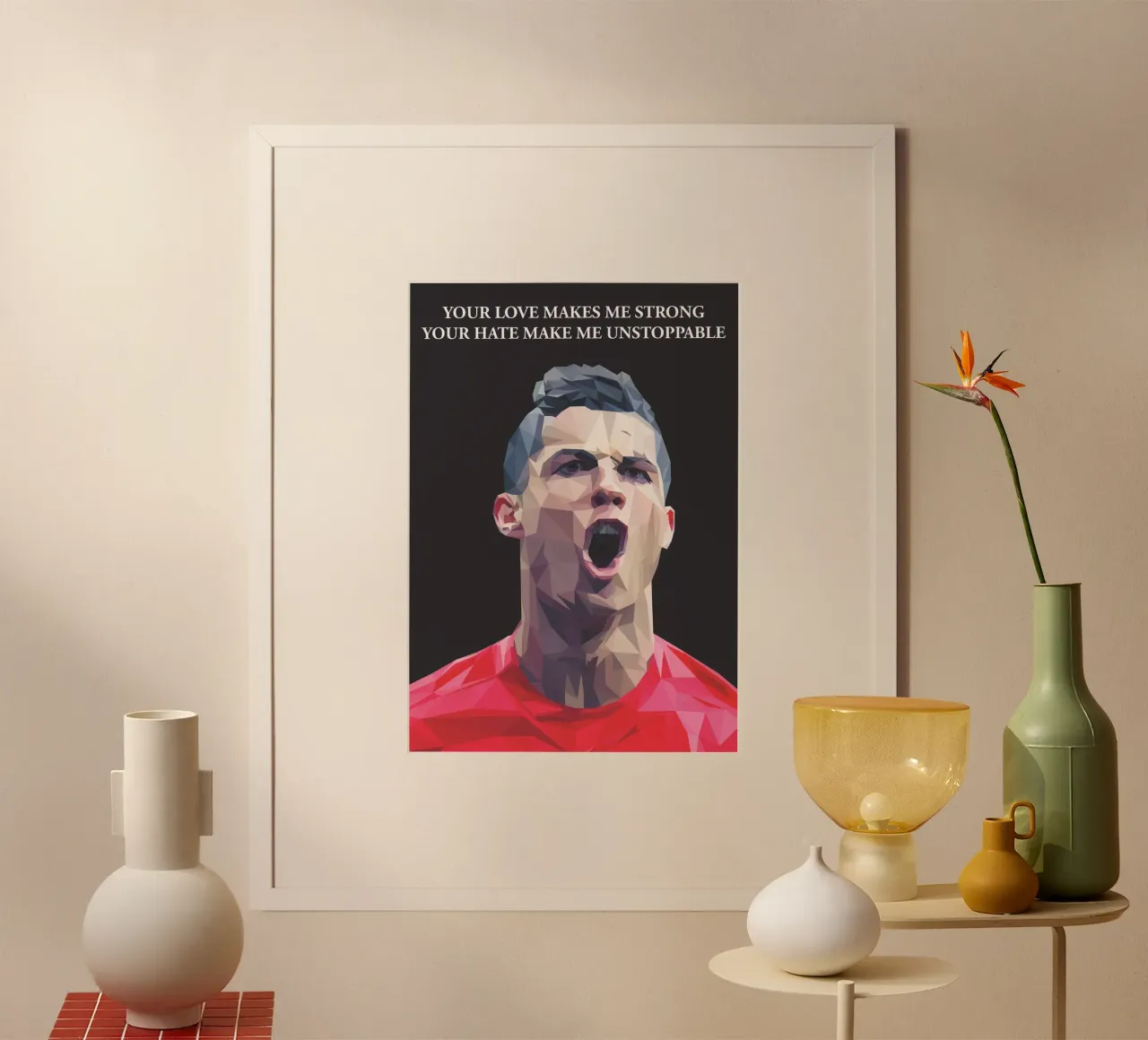 C. Ronaldo Motivation quote Hahnemühle von Low poly art