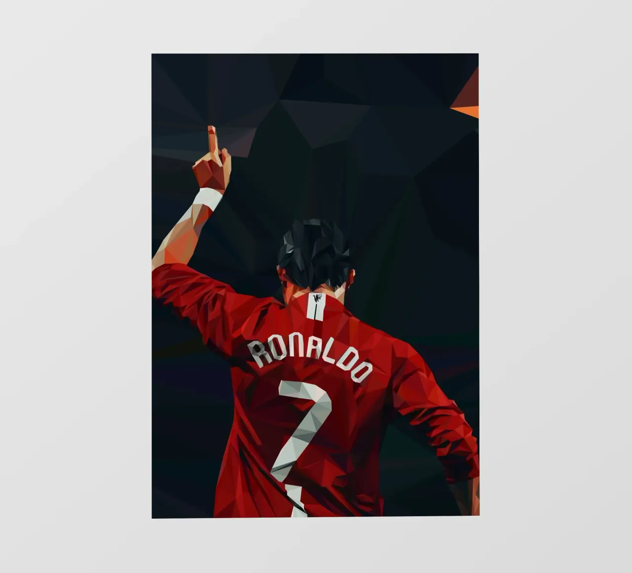 C. Ronaldo Football Player pellicola backlit da Low poly art