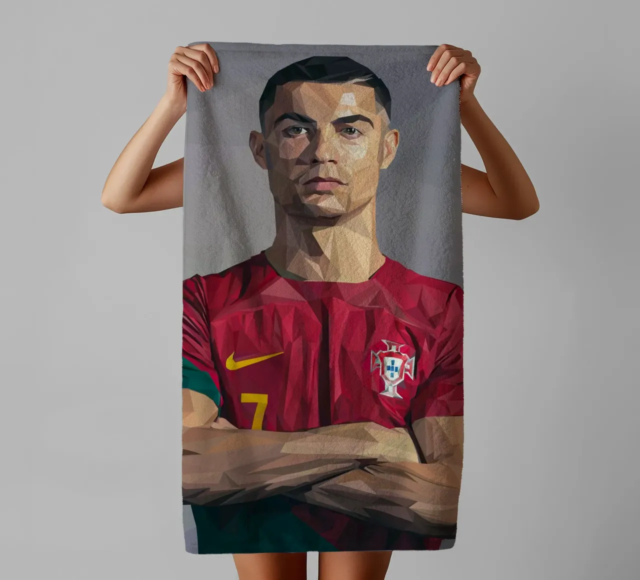Ronaldo PRTGL asciugamano da bagno da Low poly art